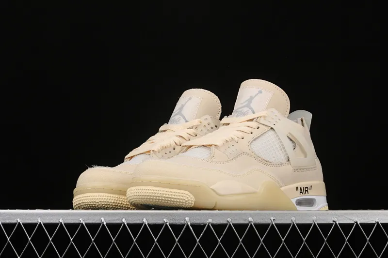 All categories Air Jordan Jordan series basketball shoes Air Jordan 4 OF x Air Jordan 4 Retro "Cream/Sail" AJ4 Jordan 4 mid-top retro casual sports culture basketball shoes CV9388-100